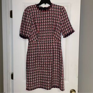 LK Bennett tweed dress size 6 multicolor mini fabric cotton,polyester and wool